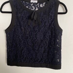 Elegant Claudie Pierlot midnight blue lace blouse.Size Eu 36